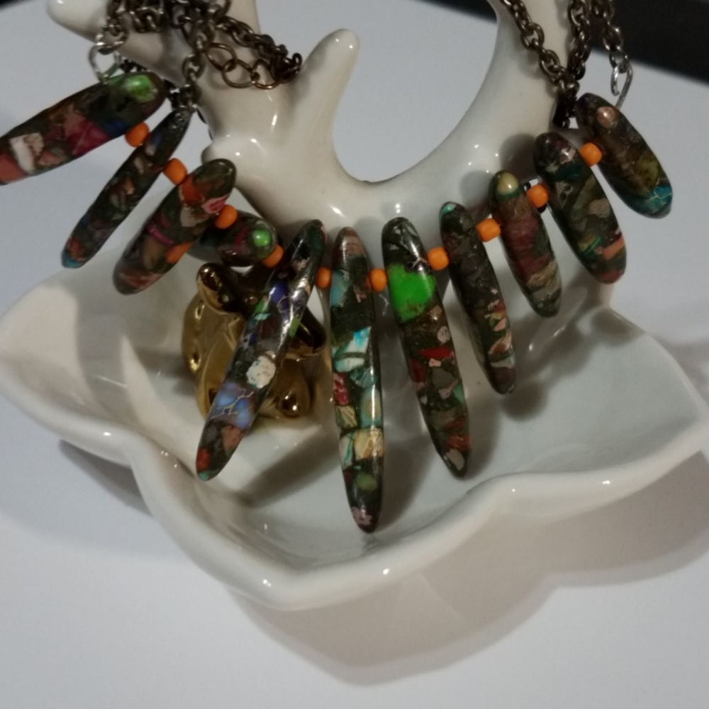 Colorful stone necklace